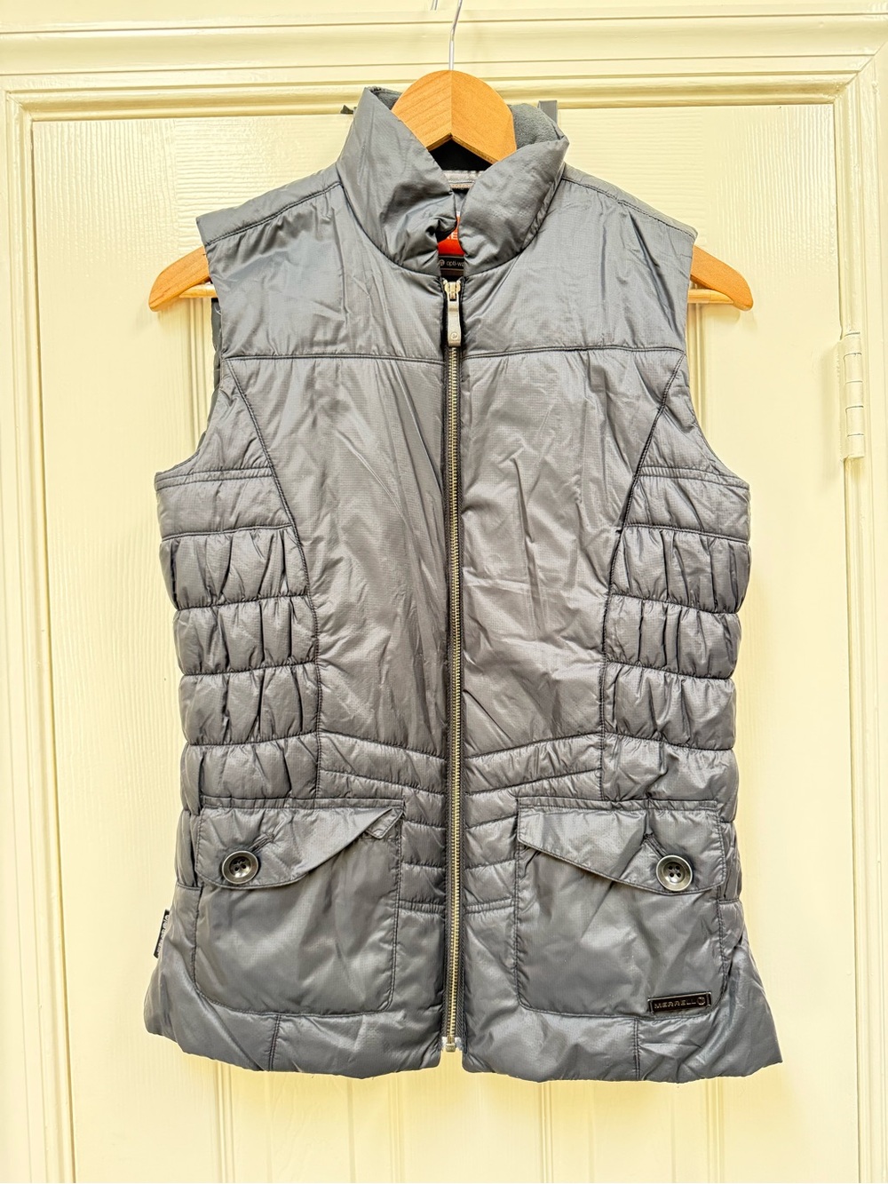 Merrell Black Quilted Sleeveless Vest Size Small Quilted Full Zip Puffer NWOT
